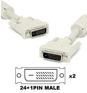 Cable: DVI-D 24+1pin cable Male-Male, 5m