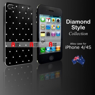 Aluminium Diamond Style Case for iPhone 4 / 4S - B...