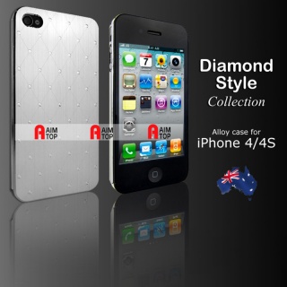 Aluminium Diamond Style Case for iPhone 4 / 4S - Silver