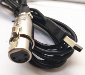 XLR Female 4 pin Plug (Microphone) to USB Cable, Built-in Sound Card, 3 meters Shielded Cable