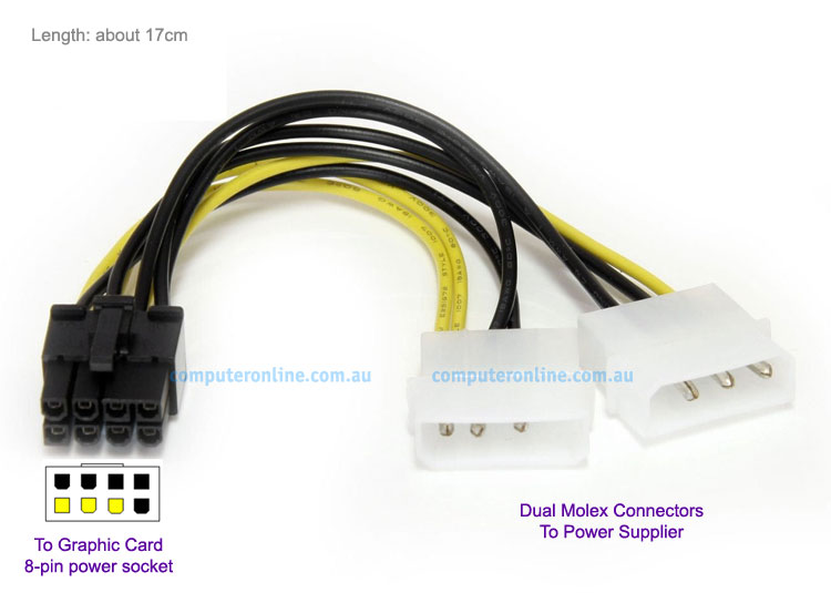 4 pin Molex to 8 pin PCI E Express Video Card Graphic Card Power