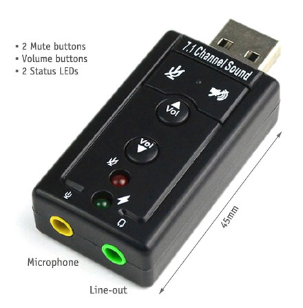 HILIKEY USB Sound Card with Headphone and Microphone Jack Play for Windows Or Mac Linux 