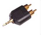 3.5mm Stereo  Plug - RCA 2x  Male Gold Connector