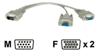 VGA Splitter cable 15pin Male -> 2 x Female 15p...