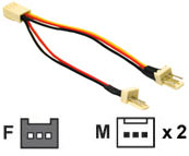 3 Pin Y Cable fan connector splitter