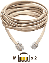 Cable: 10m RJ12 6P4C  Male - Male