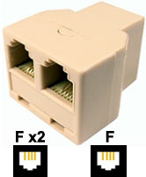 Adaptor: 6P4C Female - 6P4C Female x2