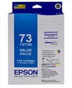 Epson 73N T105 4INK+BONUS PAPER BUNDLE PACK FOR Stylus Photo C79, C90, C110, CX3900, CX4900, CX5500, CX5900, CX7300, CX8300, CX6900F, T20, T30, T40W, TX100, TX200, TX300F, TX400 TX