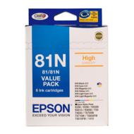 EPSON 81N BUNDLE PACK (6 HIGH CAPACITY INKS,T11119...