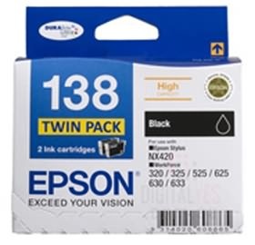 EPSON T138192 HIGH CAPACITY BLACK INK TWIN PACK, [C13T138194]
