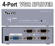 4 Port VGA Splitter Box Support 1920x1440 high res...