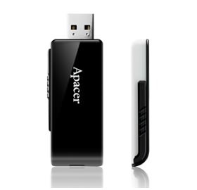 32GB Apacer AH350 USB3.0 Slim PenDrive, Black and White, Retractable Design, [AP32GAH350B-1]