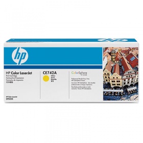 HP CLJ CP5220 YELLOW PRINT CARTRIDGE WITH COLORSPHERE TONER, [CE742A]