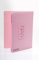 Amaze iPad2/The New iPad (iPad 3) Protective Leather Case, PINK Colour