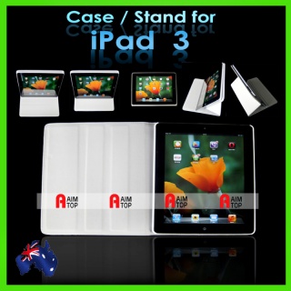 RichBoss High Quality Leather Case for The new iPad 3 - White, OEM