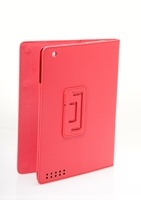 Amaze iPad2/The New iPad (iPad 3)  Protective Leather Case, RED Colour