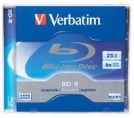 Verbatim 25GB Blu-ray Disc with Case  6x ,