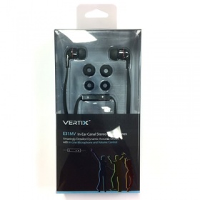 Vertix-E31MV In-ear Stereo Headphones-With Microphone and Volume Control
