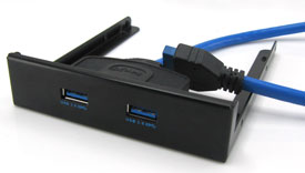 USB 3.0 Front Bay / Panel 2-port, Fits in Desktop 3.5" (Floppy) Bay