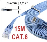 CAT.6 Flat Patch Cable 15m straight