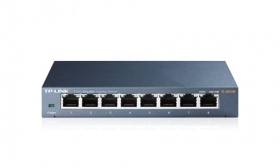 TP-LINK TL-SG108 8-port Desktop Gigabit Switch, 8 10/100/1000M RJ45 Ports, Steel Case