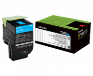 Lexmark 708C Cyan  Return Toner Cartridge, 1K,  CS...