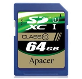 64GB Apacer SDXC UHS-I Class10 Retail for DSLR and video recorder
