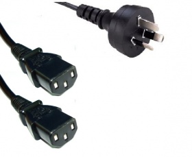 1.5M IEC Wall to PC with 2 heads IEC c13 power cable