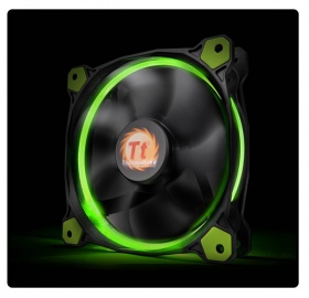 120mm ThermalTake Riing 12 Green LED 1500RPM Fan 120mm ThermalTake Riing 12 Green LED 1500RPM Fan