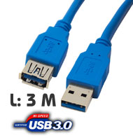 Cable: USB 3.0 Extension cable A (Male) - A recept...