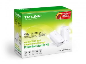 TP-LINK TL-PA9020PKIT, AV2000 2-PORT GIGABIT PASSTHROUGH POWERLINE STARTER KIT