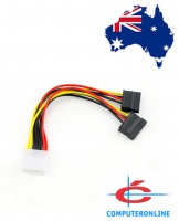 4 Pin IDE Molex to 2 SATA Power Cable Splitter Ada...