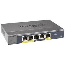 NETGEAR GS105PE PROSAFE PLUS 5-PORT GIGABIT SWITCH WITH 2-PORT POE AND 1-PORT POE PASSTHRU (NO EXTERNAL POWER ADAPTER)