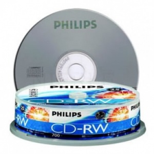 Philips CDRW 1X-12X 80 mins (Tube of 10)