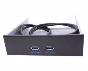 5.25" Dual USB 3.0 Front Panel to 19-Pin Internal USB 3.0