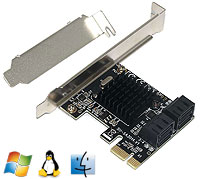 SSU SATA 3 III 4-Port PCI-e Card, [SU-SA3034A] - P...