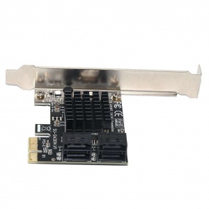 SSU SATA 3 III 4-Port PCI-e Card, [SU-SA3034A] - Plug & Play for Windows / Mac / Linux, with Low Profile