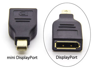 Converter: Mini DisplayPort (Male) to DisplayPort (Female) Adapter