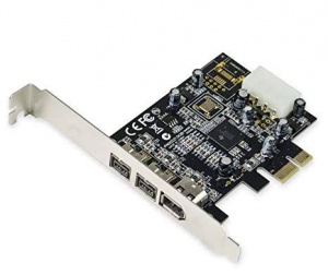 3 Port Firewire IEEE 1394a PCI-E 1x Card 1394B &am...