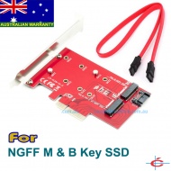 M.2 NGFF B & M Key SSD to PCI-E 4x Card + SATA Converter, [LM-412N], 4 Length