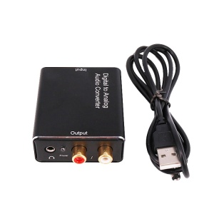 Digital Toslink /  Coaxial Optical Input to Analog RCA & 3.5mm AUX Audio Output Converter, [T609]