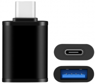Converter: USB Type C (Male) to USB (Female) Converter - OTG Adapter, USB 3.0 Speed, Data Sync & Power, Aluminium