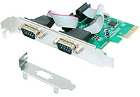 SSU 2-Port RS-232 Serial Ports PCI-E Express Card, WCH Chipset, for all Windows