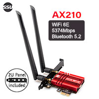 SSU WiFi 6E 5374Mbps 11ax Tri-Band PCI-e Card, [SU-AX210S], Bluetooth 5.2 Combine, [SU-210S], Intel ax210 chip. Full & Low Profile