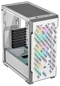 Corsair iCUE 220T RGB Airflow Smart ATX, mATX, Mini-ITX Case - 3x SP120 Fan, Lighting Node Core,White. 2 Years Warranty