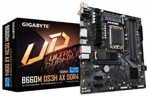 Gigabyte B660M DS3H AX DDR4 Intel LGA 1700 mATX Motherboard, 4x DDR4 ~128GB, 1x PCI-E x16, 2x PCI-E x1, 2x M.2, 4x SATA, 1x USB-C, 3x USB 3.2, 2x USB,