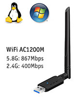 Thankmart USB 3.0 WiFi AC 1200M MTK-7612U Chipset for Win and Linux (Out of Box supported)