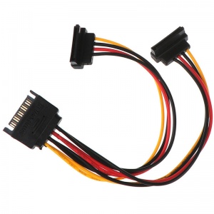 SATA Power Cable 1 to 2 Splitter, Y Cable, 1-> 2 Right Angle SATA  Power Plug