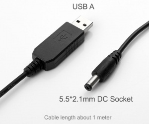 USB 5V Voltage Step-up To 12V DC Converter, 12V &#8960;5.5*2.1 DC Socket, 12W max.