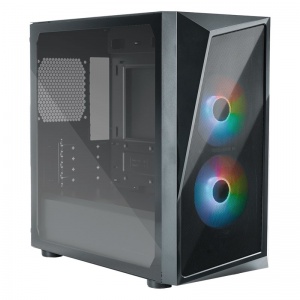 CMP 320 - Black 2x 120mm ARGB Fans, 1x USB 3.2 1x USB 2.0, Tempered Glass Side Panel, Supports: mATX/mini-ITX